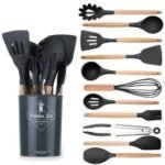 Silicone Utensils 12pcs Set  (Random Colours) Big Size – Premium Quality