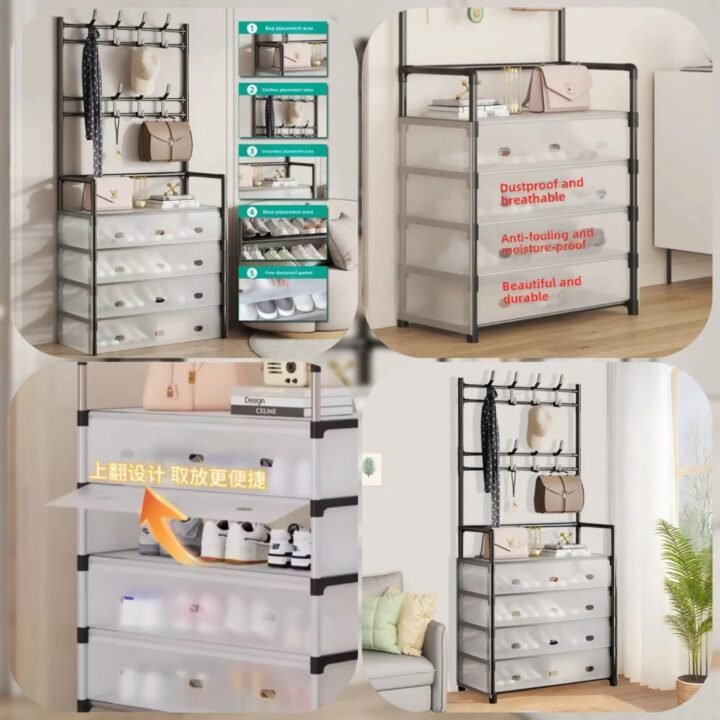 dust proof coat rack and shoe  6 layers