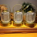Metal Lantern Crystal Lamp
