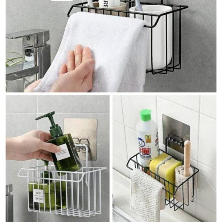 Wall mounted sticking sponge holder iron merterial