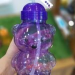 Plastic Fama & Uzzi. Kid’s Bear Water Bottle with Straw     Each💫🌟 Random Colours 💫💫