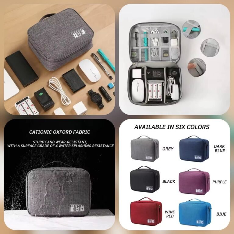 Portable Electronic Accessories Organizer Case (All Colours Available)