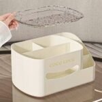 Modern Makeup Organizer With Tissue Box Stylish Cosmetic Display Desk Storagef & F
