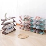 Plastic Shoe Rack 4-Shelf Organizer – Steel Rods & Fabric Layer