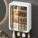 Wall Mounted Storage Cabinet – 3 Layer Punch Free Organizer Rack
