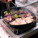 Nonstick Grill Pan with Folding Handle Striped Steak Frying Pan Square