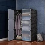 Intelligent Plastic Portable Cube Cabinet with hanging – 6 Cube