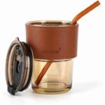 Stylish and Reusable Coffee Mug (450ml) Glass Tumbler