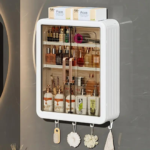 Wall Mounted Storage Cabinet – 3 Layer Punch Free Organizer Rack