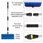 Telescopic Solar Panel Cleaning Brush with Water Switch