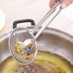Frying Tong With Strainer Stainless Steel