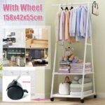 Metal Coat Jacket Hat Hanger Multifunction Stand Organizer Black