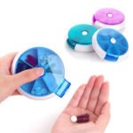 Plastic Pill Storage Organizer – Pills Round Case Box For Traveling