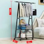 Metal Coat Jacket Hat Hanger Multifunction Stand Organizer Black