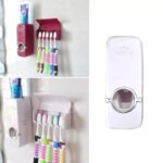 TOOTHPASTE DISPENSER 5 TOOTHBRUSH HOLDER SET WALL MOUNT