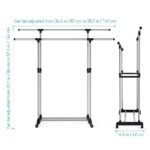 Double Pole Cloth Rail With Wheels