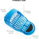 Easy Feet Cleaning Brush Exfoliating Foot Massager Slipper for Unisex Adults, 1 Pc (Blue)