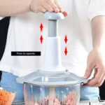 Manual Food Chopper, 1500ML Speedy With 4 Curved Stainless Steel Blades