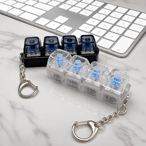 4 Key Mechanical Keyboard Clicker Keychain (1 Pc)