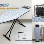 Foldable Deluxe Ironing Board with Big Steam Iron Station Holder