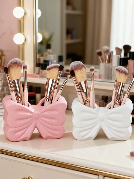 Bow Toothbrush & Makeup Brush Holder