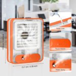Rechargeable Mini Portable Desk Fan With Mist Spray LED