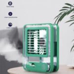 Rechargeable Mini Portable Desk Fan With Mist Spray LED