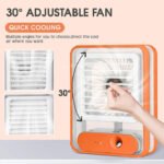 Rechargeable Mini Portable Desk Fan With Mist Spray LED