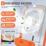 Rechargeable Mini Portable Desk Fan With Mist Spray LED