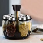 6Pcs Seasoning Spice Jar Rack 360 Rotating