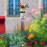 Colorful Rooster Wind Chime 70cm Garden Decor