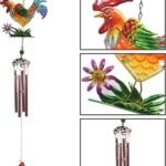 Colorful Rooster Wind Chime 70cm Garden Decor