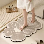 Flower Shaped Bath Mat Soft Non Slip Absorbent Bathroom Rug
