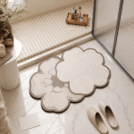 Flower Shaped Bath Mat Soft Non Slip Absorbent Bathroom Rug