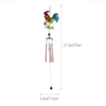 Colorful Rooster Wind Chime 70cm Garden Decor