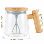 Auto Stirring Borosilicate Glass Cup